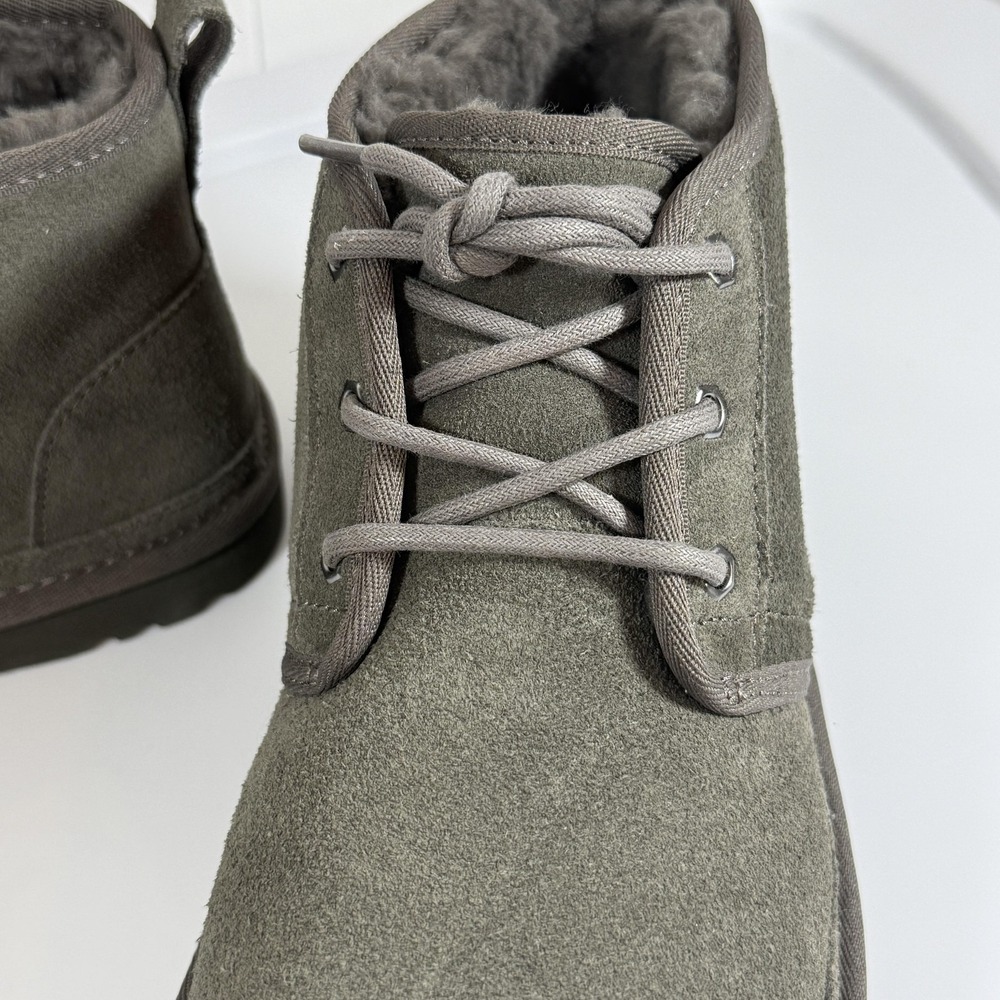 UGG Boots Mens Size 10 Gray Suede Chukka Wool Lined Ankle Winter Casual Comfort - Picture 9 of 10